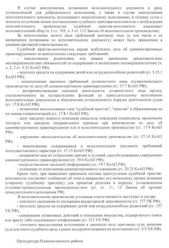 «Ответственность за нарушения законодательства об исполнительном производстве»